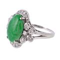 Art Deco Jade and Diamond Ring in Platinum 