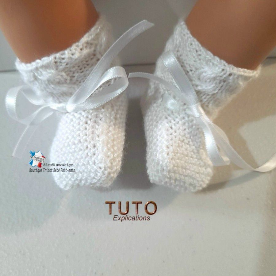 TUTO tricot bb FACILE et PREMA BOUTIQUE bebe modele layette bébé et patron a tricoter Explications brassière, bonnet, chaussons