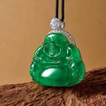 A Fine Jadeite and Diamond ‘Laughing Buddha’ Pendant