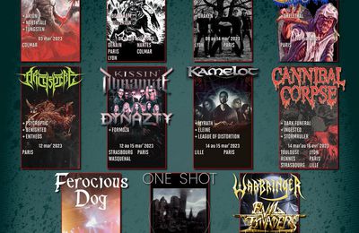 CONCERTS A Ne Pas Manquer / mars et plus: Kamelot, Cannibal Corpse, Kissin' Dynamite, Archspire, Deströyer 666 ...by GARMONBOZIA