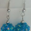 Boucles d'oreilles Shamballa Turquoise