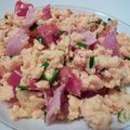 oeufs brouillés jambon, tomates, champignons