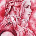 Carte postale, Game of Thrones, Daenerys Targaryen, dessin