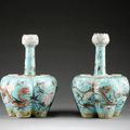 A pair of Chinese tulip or bulb vases. 19th Century