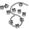 Lot de 50 "hibou" perles métal