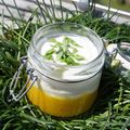 VERRINE Mangue Fromage Blanc Basilic