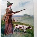 Chasse battue matin illustration ancienne sp69