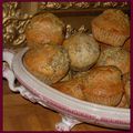 Muffins au citron, pavot et aux deux gingembres (en poudre et confit)