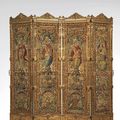 Paravent à quatre feuilles. Style Louis XIV. Bruxelles. Fin du XVIe siècle