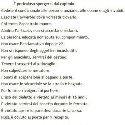 E pericoloso sporgersi dal capitolo ...