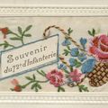 Carte brodée du 72e RI. Soldat Maurice Derebergue.