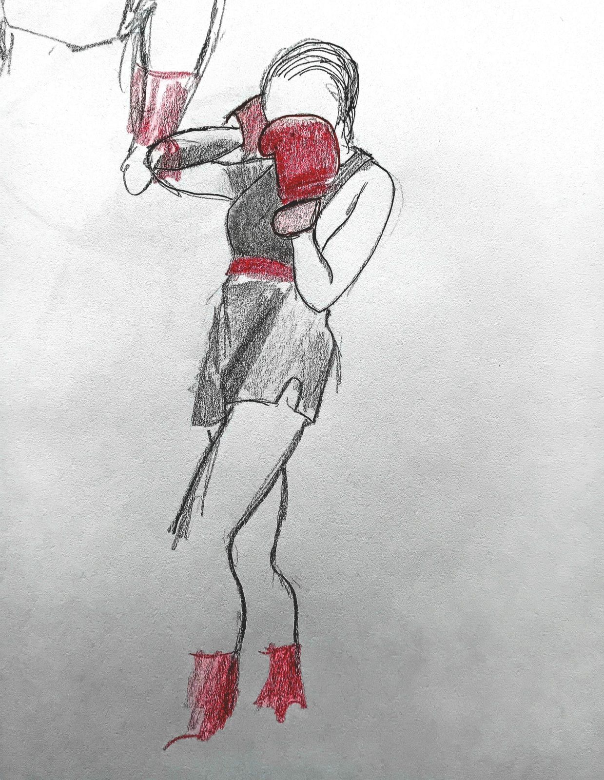 Croquis modèle vivant. Modèle féminin. Nu, Boxe. Muay-Thaï. 