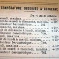 LA TEMPERATURE A BERGERAC EN .... 1908 !!