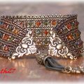 Bracelet Ande kaki et fire opal