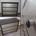 Relookage commode wengé/argent