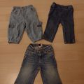 Lot de 3 Jeans 6/12 Mois - BABY GAP-SERGENT MAJOR-LA REDOUTE