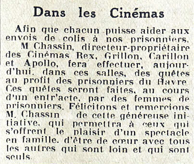 Le Havre Cinéma Gaumont Pathé Lecesne reconstruction Perret star Apollo Grillon Alhambra, Sirius Vox Rex Scala Royal Rio Réau Paris Sainte Adresse Lido  Normandy