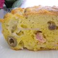 Cake aux olives, jambon et mozzarella