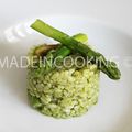 Risotto d'asperges et sa crème à la roquette 