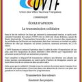 UVTF - ÉCOLE D'AFICION - TRANSMISSION SOLIDAIRE