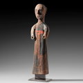 A polychrome wood figure of a Court Lady, Chu Kingdom, Warring States (480-221 BC)