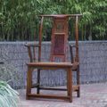 An exceptional and rare huanghuali yokeback armchair with 'fu' character and burl splat, Late Ming dynasty, 16th-17th Century