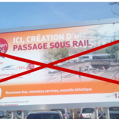 Fin du (panneau) du passage sous rail.
