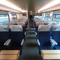 Compartiment voyageurs 2e classe de la rame Omneo présentée au public à Caen en février 2020