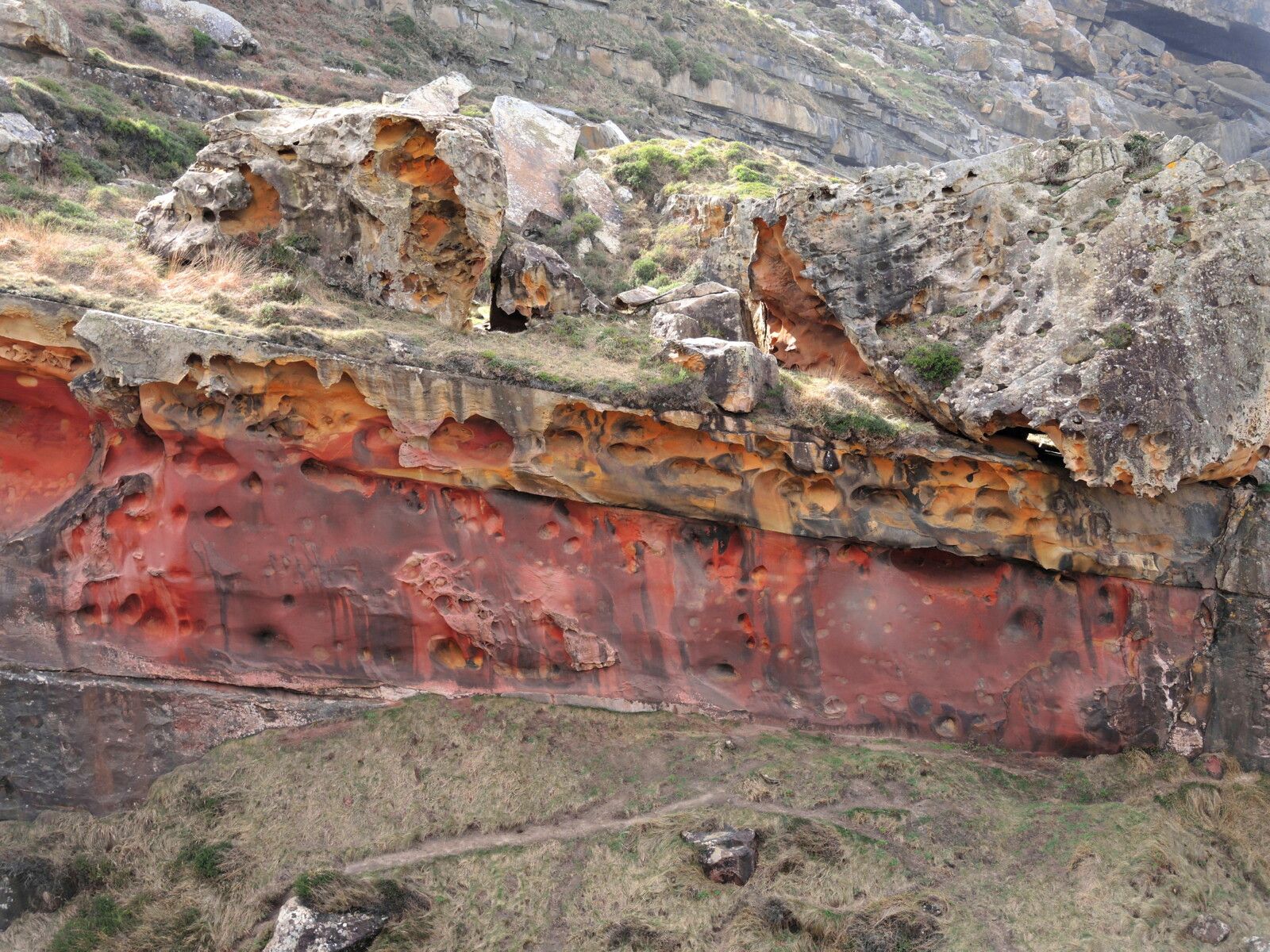 Vallée des couleurs, vallée de Labetxu, la falaise rose. (Espagne)