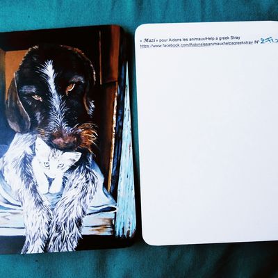 Mazi Cartes postales pour Aidons les animaux/ Helpa greek street