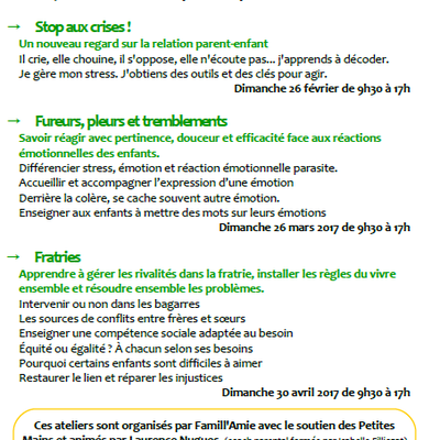 Ateliers Filliozat à Uzès en 2017 