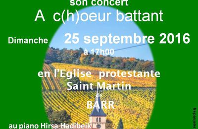 Concert du Dimanche 25 septembre 2016 de la Chorale Strasbourgeoise à BARR