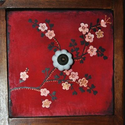 Petite chinoiserie au pigment rouge