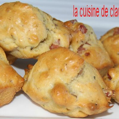 madeleines aux lardons et thym