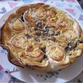 Quiche aux champignons, oignons rouge et fromage de chèvre. 