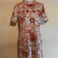 R1131 : Robe coton fleurs 60's T.40