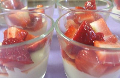 Verrines de fraises & crème pâtissière