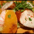 Salade de poulet mariné, langoustines & orange d'après Cyril Lignac