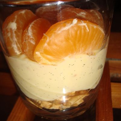 Crème patissière, clémentines et biscuits ou la verrine en deux-deux