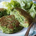 Galettes multi graines aux brocolis, petits pois et pois chiches