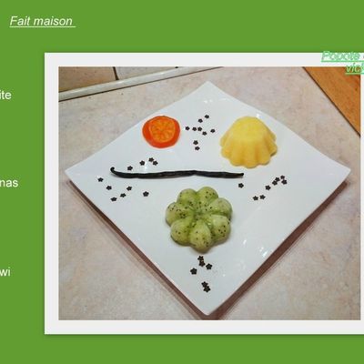 Sorbets de Kiwi et sorbet d'Ananas