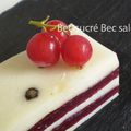 Millefeuilles de Pecorino Pepato et de pâte de fruits Griotte