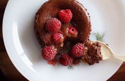 Mousseux-fondant au chocolat et aux framboises (sans gluten, sans PLV)