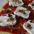 Tarte fine au chèvre et poivron rouge