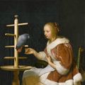Frans van Mieris (Leiden 1635 – 1681 Leiden), Young Woman Feeding a Parrot, 1663