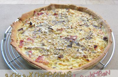 Quiche aux champignons & au jambon