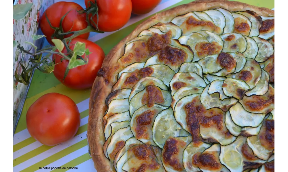 TARTE COURGETTE , MOZZARELLA 