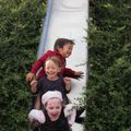 Eva, Charlotte and William on the slide... on School Party Day