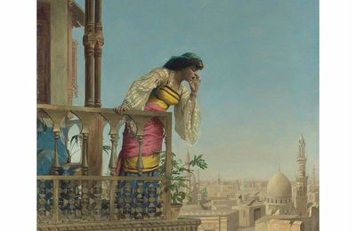 Théodore Jacques Ralli (Greek, 1852-1909) On the Balcony, Cairo, 1880