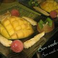 Mangue et son dénoyauteur : assiette de fruits frais pour la santé